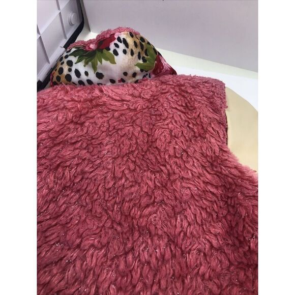 Betsey Johnson Faux Fur Faux Leather Bomber Jacket - Pink/tan, Sz 18mo - Picture 15 of 16